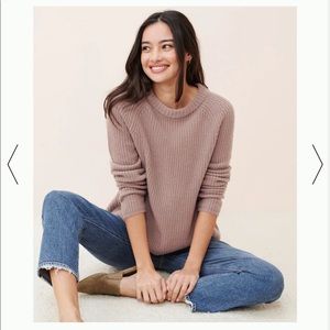 Jenni Kayne Cashmere Fisherman Crewneck Mink Small NWT